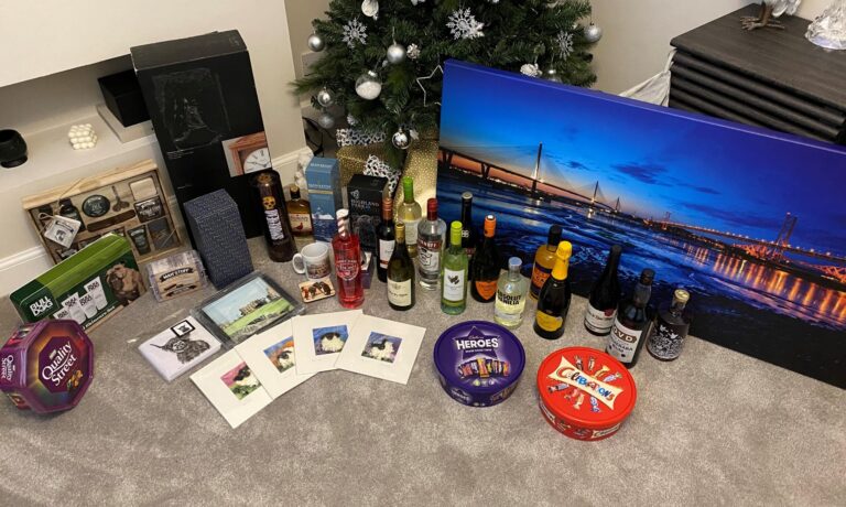 Teens+ and Friends+ festive raffle prizes on display