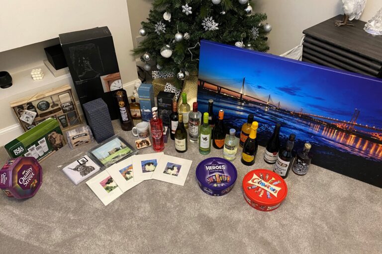 Teens+ and Friends+ festive raffle prizes on display